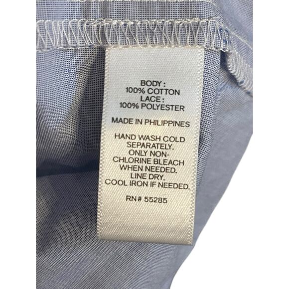 Express Light Blue Spaghetti-Strap Tank Top w/ Lace Trim Size Large - Picture 8 of 8